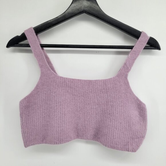 Everlane Wool Lavender Knit Crop Top Medium - Picture 2 of 6